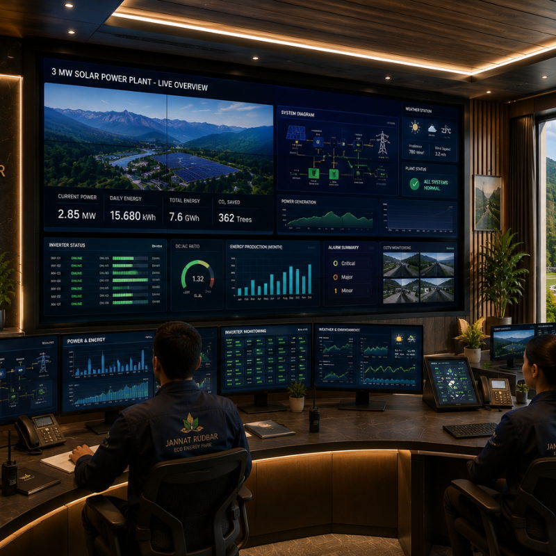 Conceptual rendering of the plant control room with live-overview screens